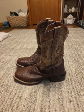 Dan Post Brown Ostrich Leather Cowboy Boots